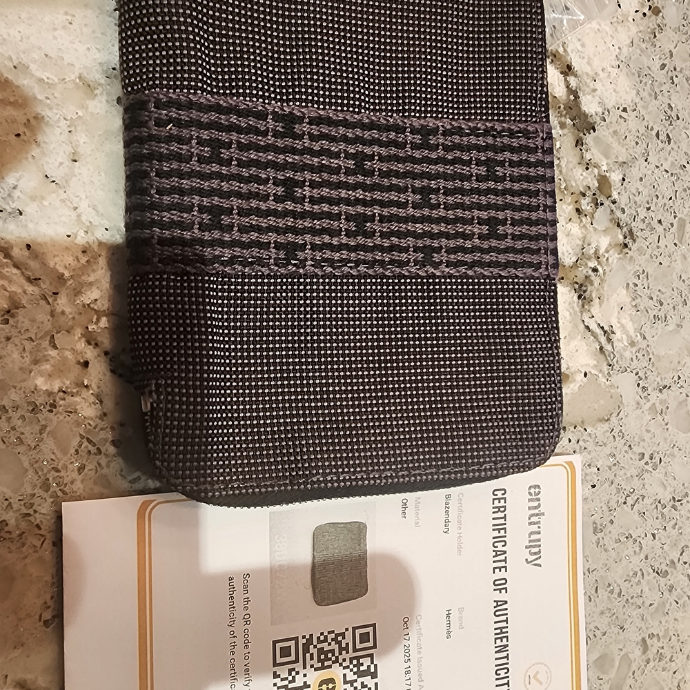 Hermes Gray And Black Zip Up Organizer. COA Included